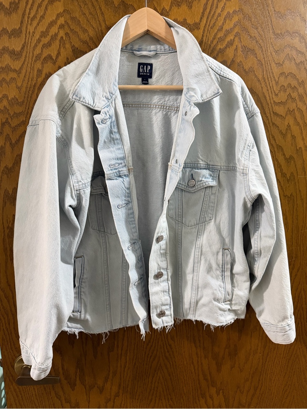 Gap Denim Light Wash Jean Jacket Women’s Size Large 90s Y2K